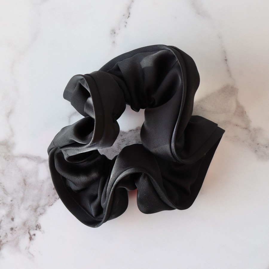 Hair Les Précieuses Chouchous Et Elastiques | Deluxe Satin Scrunchie - Black