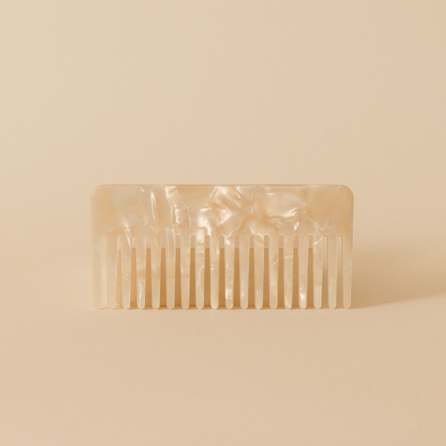 Hair Les Précieuses Peignes Et Brosses | Mother-Of-Pearl White Detangling Comb