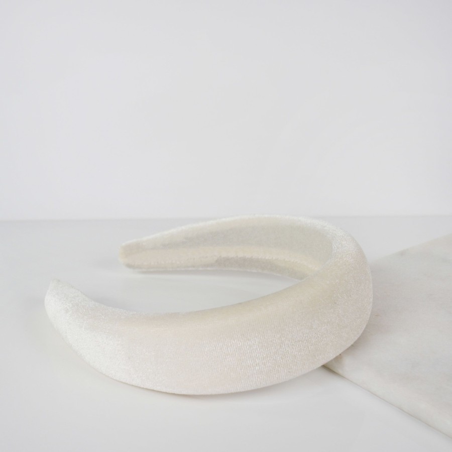 Hair Les Précieuses Serres-Tete | Oversized Velvet Headband - Cream