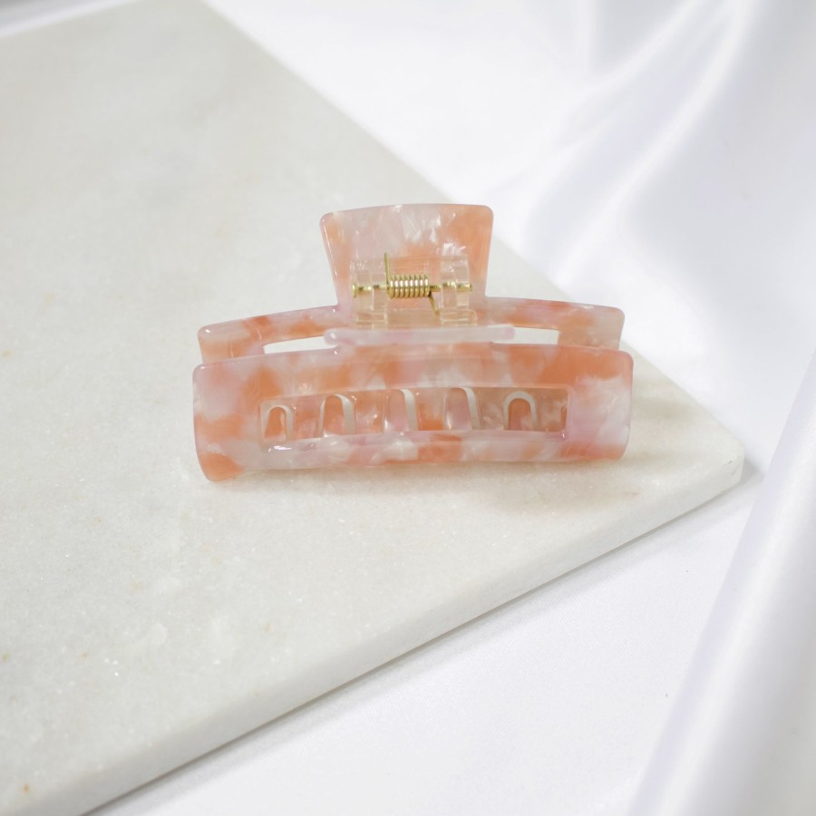 Hair Les Précieuses Pinces Et Barrettes | Openwork Hair Clip - Mother-Of-Pearl Pink