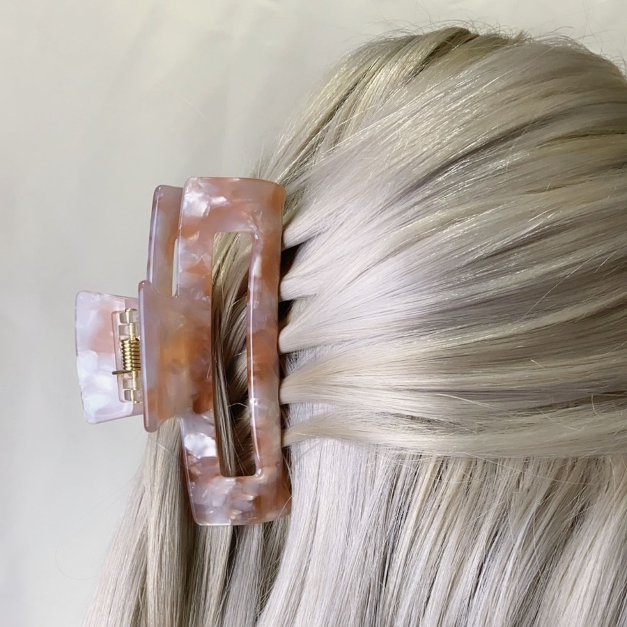 Hair Les Précieuses Pinces Et Barrettes | Openwork Hair Clip - Mother-Of-Pearl Pink