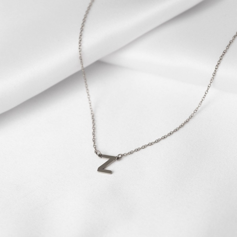 Jewelry Les Précieuses Bijoux | Letter Z Pendant Necklace - Silver