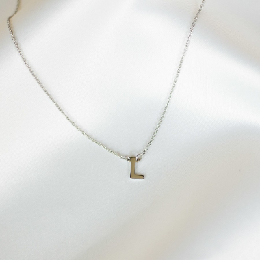 Jewelry Les Précieuses Bijoux | Letter L Pendant Necklace - Silver