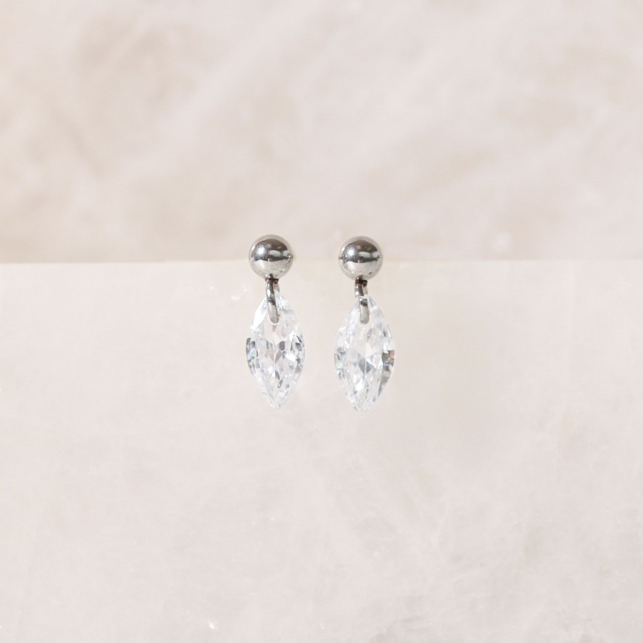 Jewelry Les Précieuses Bijoux | Marquise Drop Earrings - Silver