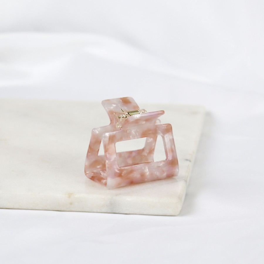 Hair Les Précieuses Pinces Et Barrettes | Square Hair Clip - Glossy Pearly Pink