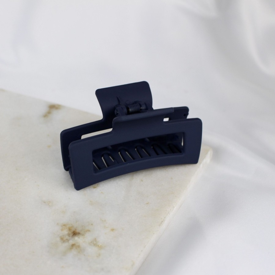 Hair Les Précieuses Pinces Et Barrettes | Openwork Hair Clip - Matte Navy