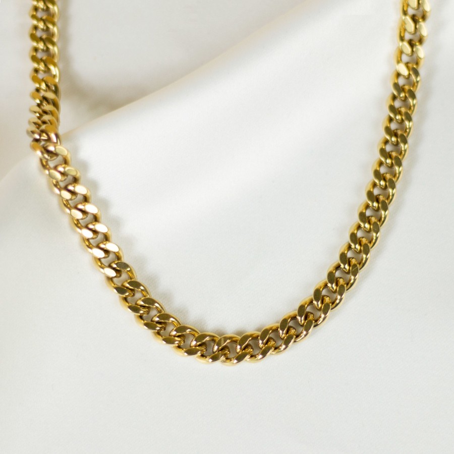 Jewelry Les Précieuses Bijoux | Petunia Gold Curb Chain Necklace - 17