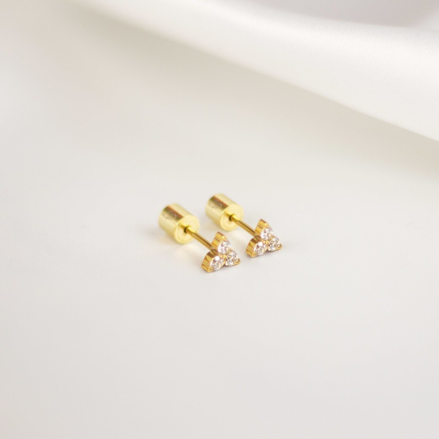 Jewelry Les Précieuses Bijoux | Trio Zircon Jasmine Earrings