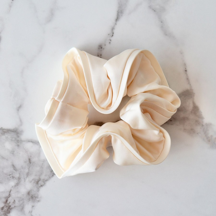 Hair Les Précieuses Chouchous Et Elastiques | Deluxe Satin Scrunchie - Ivory