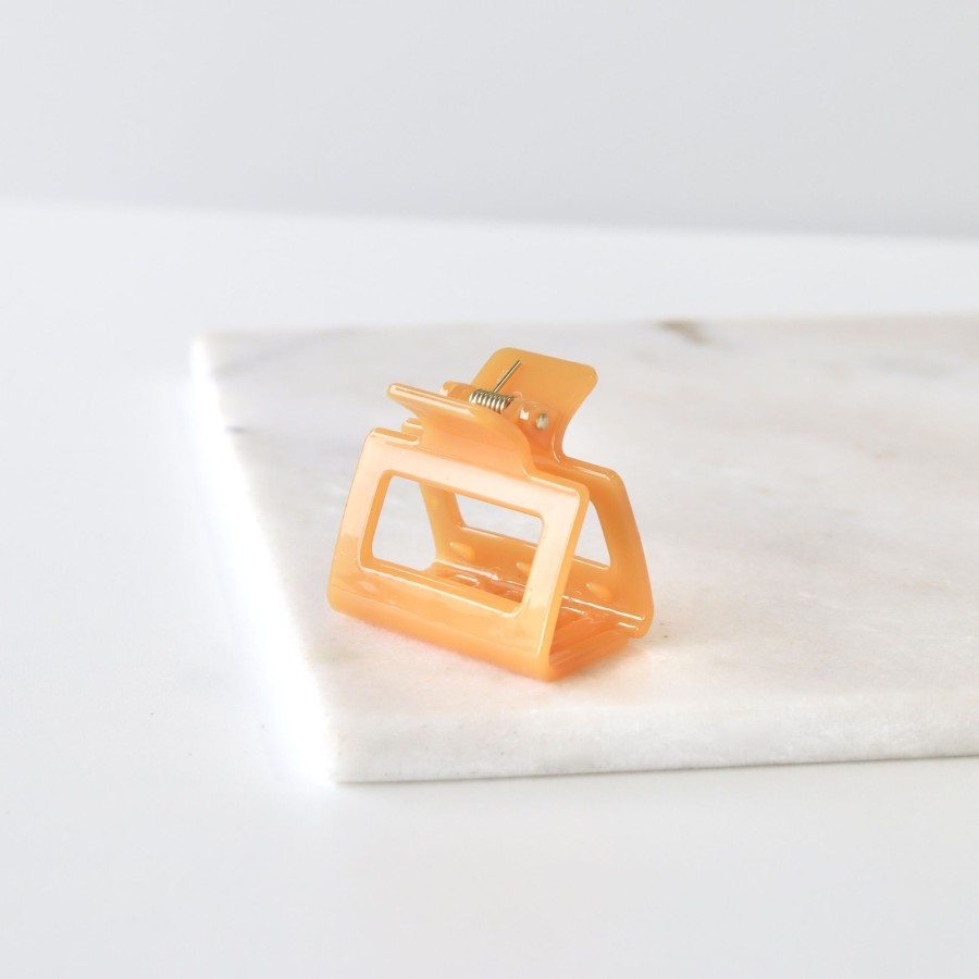 Hair Les Précieuses Pinces Et Barrettes | Square Hair Clip - Tangerine Glossy