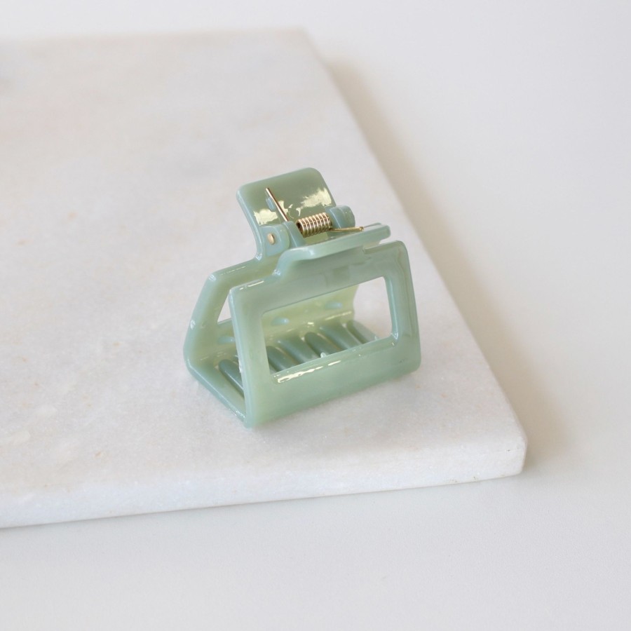 Hair Les Précieuses Pinces Et Barrettes | Square Hair Clip - Glossy Sage