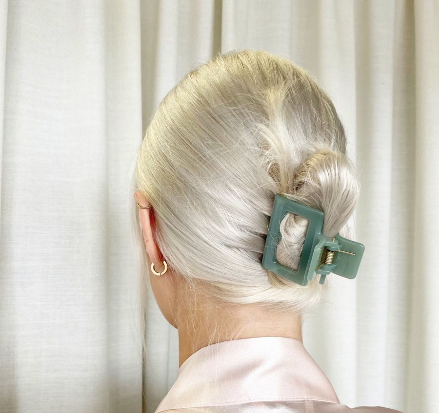 Hair Les Précieuses Pinces Et Barrettes | Square Hair Clip - Glossy Sage