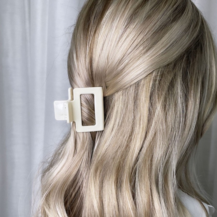 Hair Les Précieuses Pinces Et Barrettes | Square Hair Clip - Off White Glossy