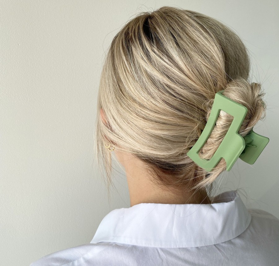 Hair Les Précieuses Pinces Et Barrettes | Openwork Hair Clip - Granny Smith Mat