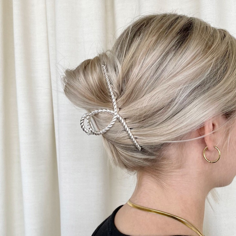 Hair Les Précieuses Pinces Et Barrettes | Clea Twisted Metal Hair Clip - Silver