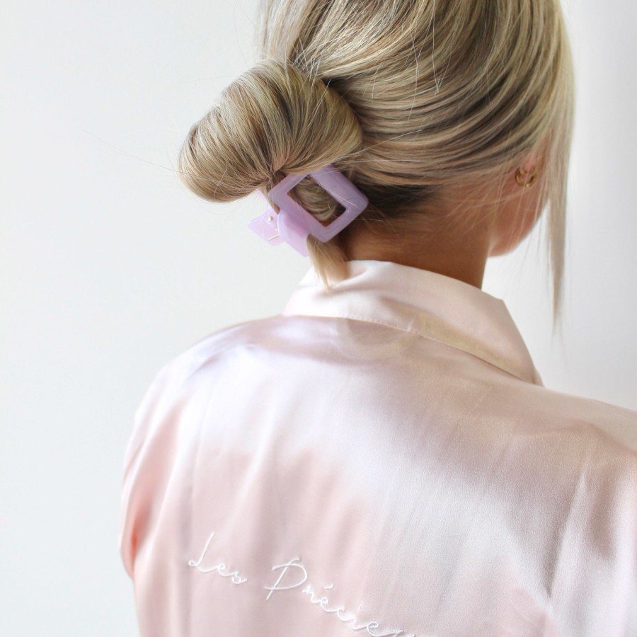 Hair Les Précieuses Pinces Et Barrettes | Square Hair Clip - Glossy Candy Pink