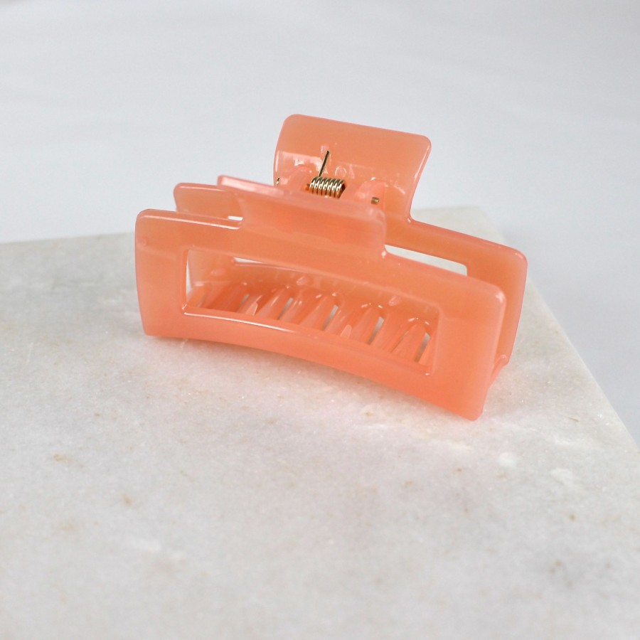 Hair Les Précieuses Pinces Et Barrettes | Openwork Hair Clip - Glossy Coral