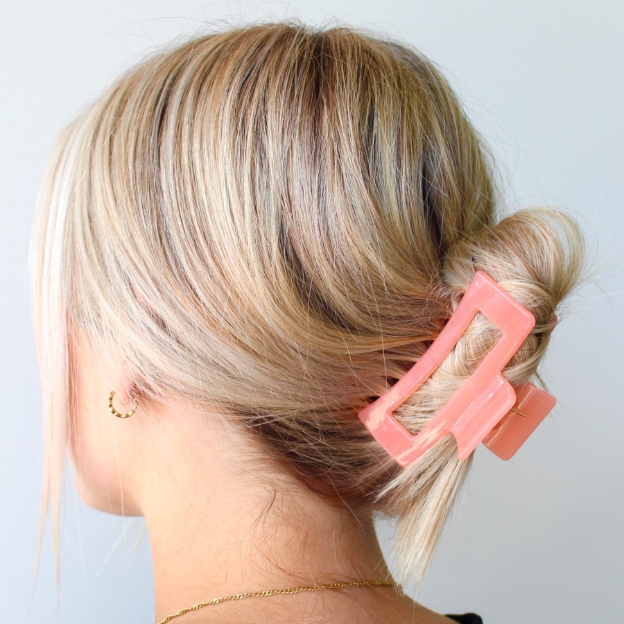 Hair Les Précieuses Pinces Et Barrettes | Openwork Hair Clip - Glossy Coral