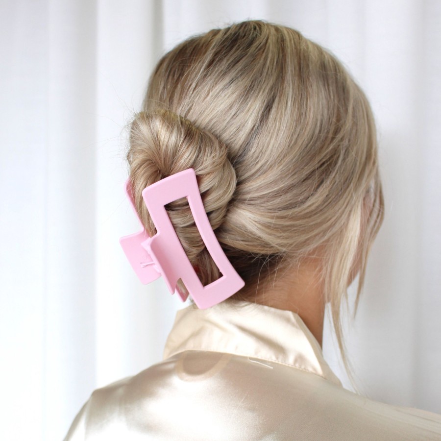 Hair Les Précieuses Pinces Et Barrettes | Long Openwork Hair Clip - Matte Millenary Pink