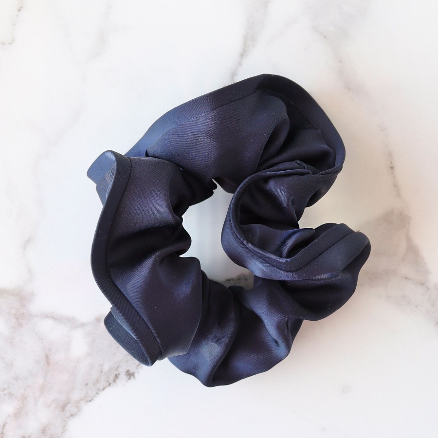 Hair Les Précieuses Chouchous Et Elastiques | Deluxe Satin Scrunchie - Navy