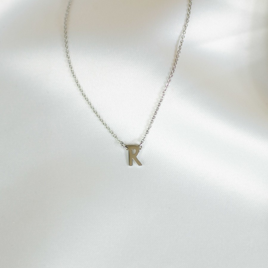 Jewelry Les Précieuses Bijoux | Letter R Pendant Necklace - Silver