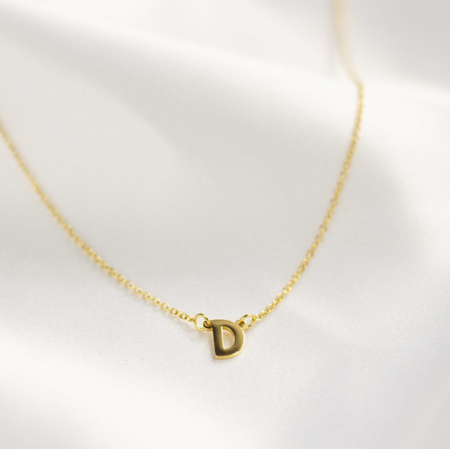 Jewelry Les Précieuses Bijoux | Letter D Pendant Necklace - Gold