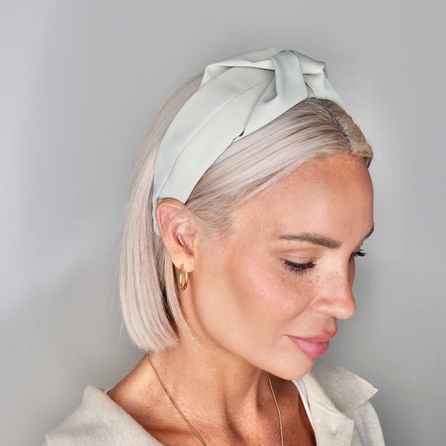 Hair Les Précieuses Serres-Tete | Wide Headband With Bow - Sage