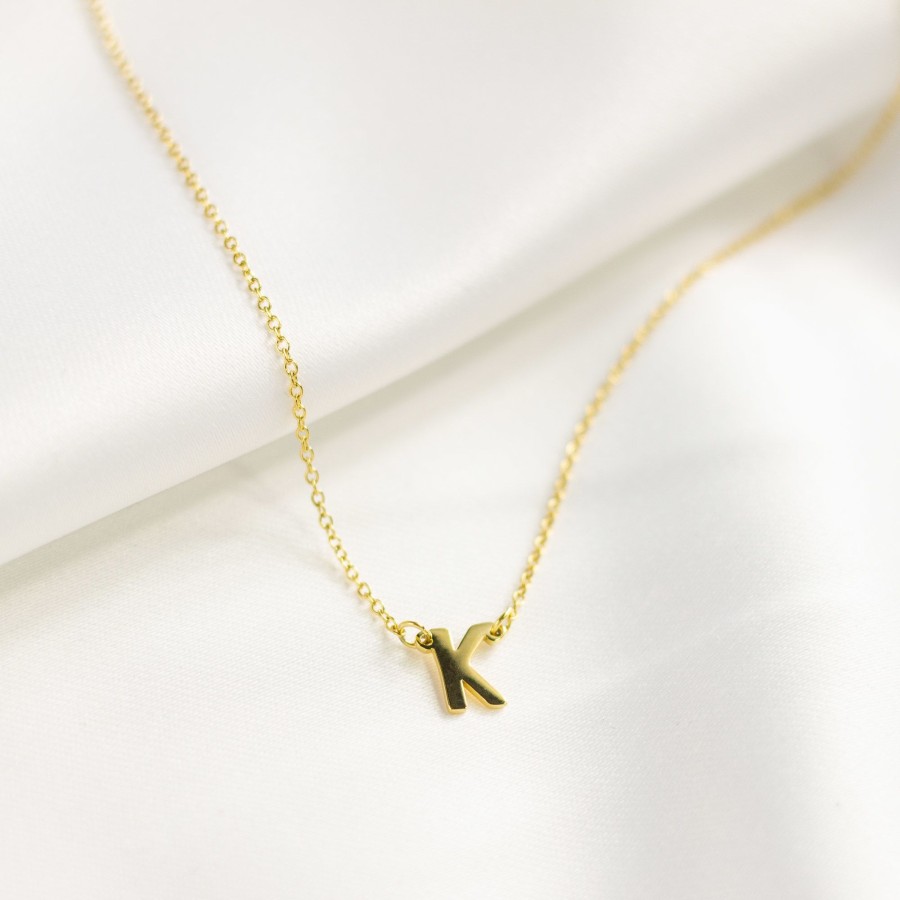 Jewelry Les Précieuses Bijoux | Letter K Pendant Necklace - Gold