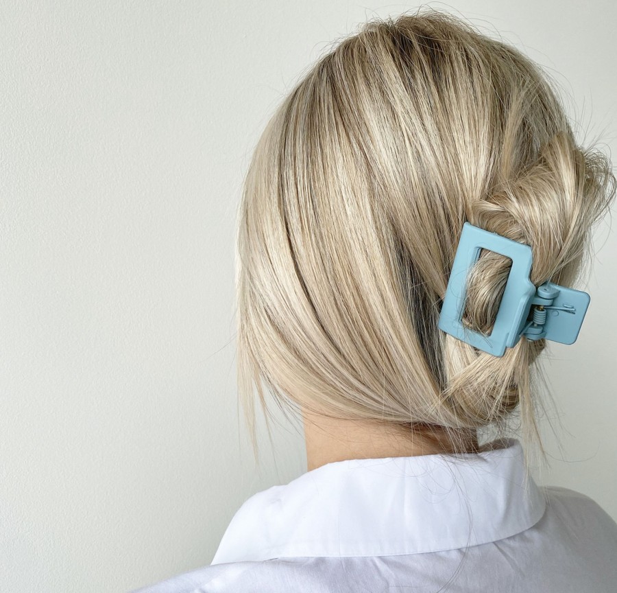 Hair Les Précieuses Pinces Et Barrettes | Square Hair Clip - Matte Blue Souffle