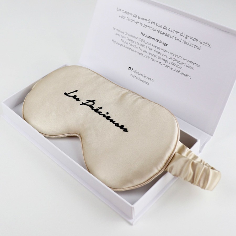 Home Les Précieuses | 100% Pure Mulberry Silk Sleep Mask - Champagne